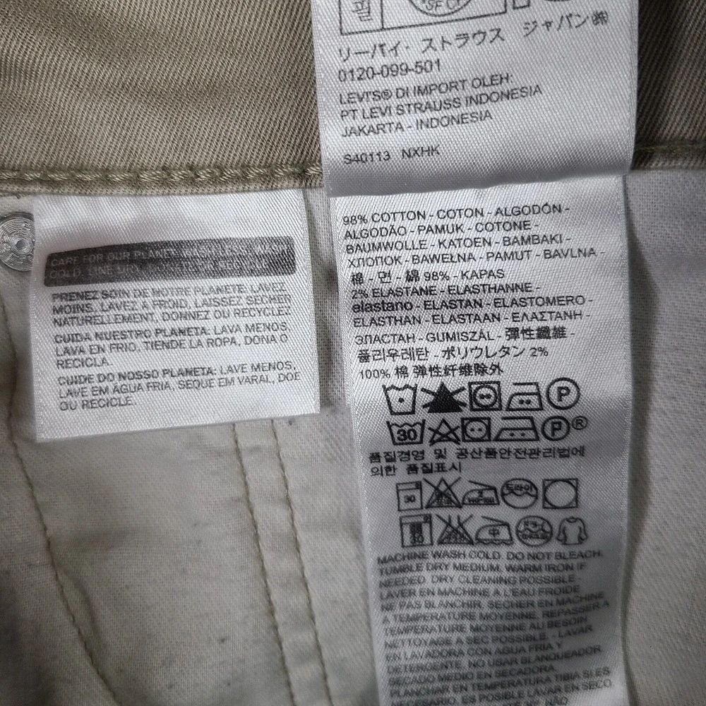 Levis Jeans Mens 34x30 (36x30) Beige 541‎ Straight Distressed Zip Fly Stretch